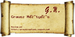 Grausz Mátyás névjegykártya