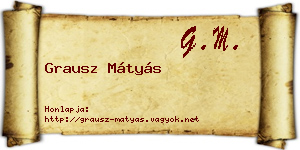 Grausz Mátyás névjegykártya